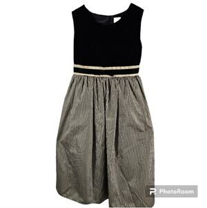 Perfectly Dressed Special Occasion Dress Girls 10 Black Gold Metallic
